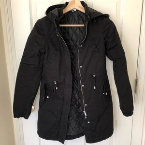 Black padded parka h&m size 2